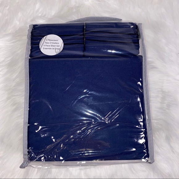 ✨SALE✨King 6pc Navy Bedsheets - Picture 2 of 5